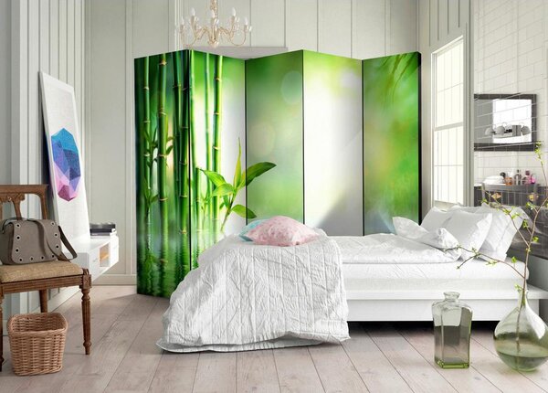 Artgeist Paravan Green Bamboo I, 5-Delni, Dvostranski