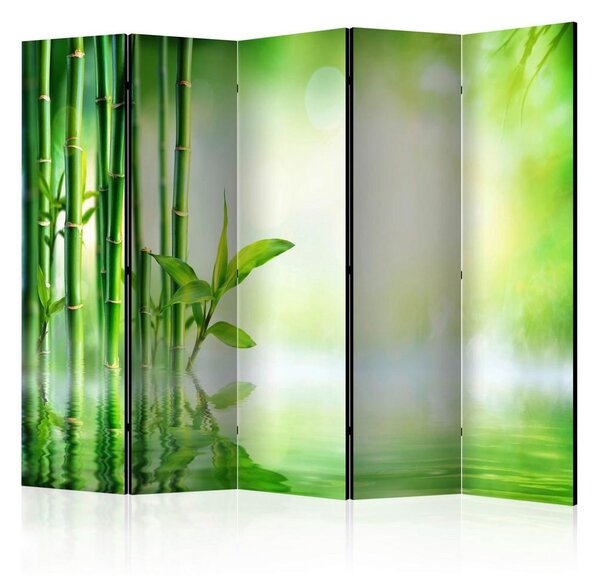 Artgeist Paravan Green Bamboo I, 5-Delni, Dvostranski