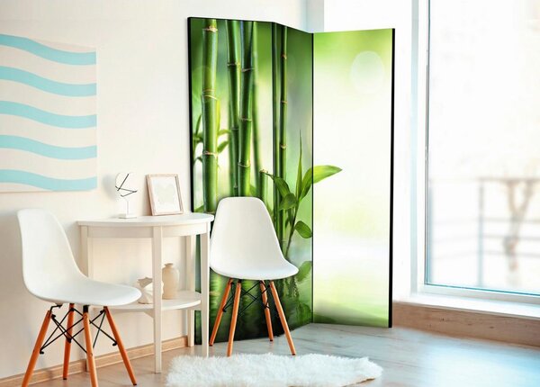 Artgeist Paravan Green Bamboo, 3-Delni, Dvostranski