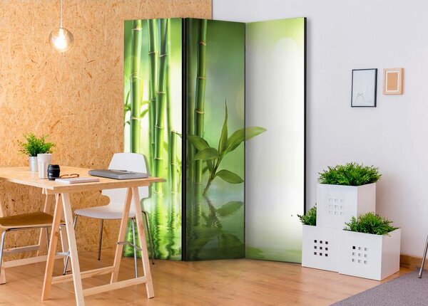 Artgeist Paravan Green Bamboo, 3-Delni, Dvostranski