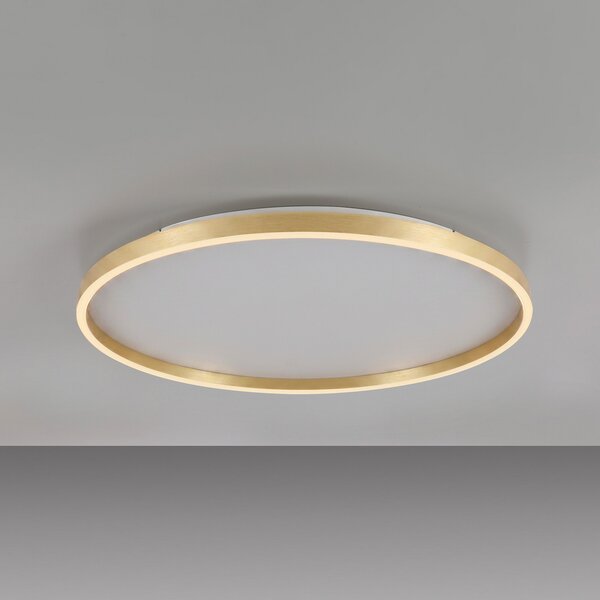 JUST LIGHT. GmbH LED-stropna svetilka Madlen, zlata, Ø 60 cm, aluminij, 3000 K, z možnostjo, zatemnjen, Zlata / medeninasta, Dnevna soba / jedilnica, Kovina, Sodobni