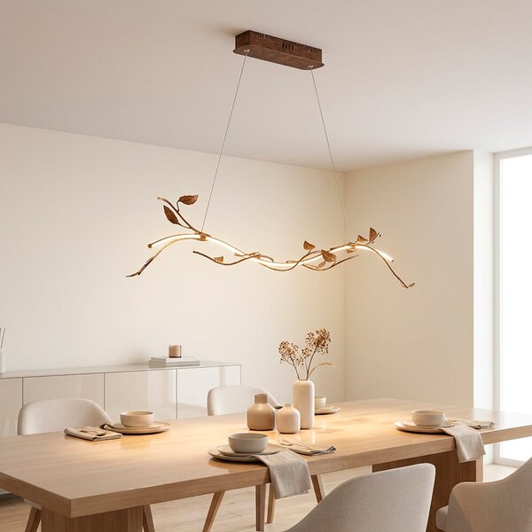 JUST LIGHT. GmbH LED-visoka svetilka Aurelia, rjavo-rdeča, kovina, 2.700 K, z možnostjo, zatemnjen, Rjava / rjasta, Dnevna soba / jedilnica, Kovina, Florentinski