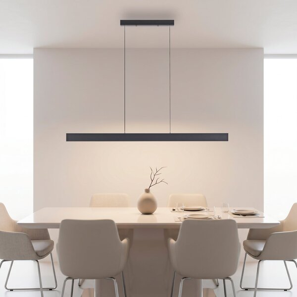JUST LIGHT. GmbH LED-visoka svetilka Adina, črna, kovina, 3.000 K, svetloba navzgor/navzdol, Črna, Dnevna soba / jedilnica, Aluminij, Sodobni