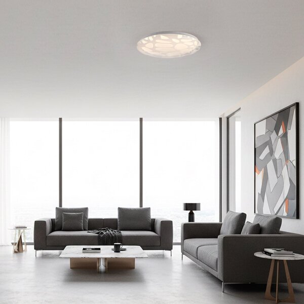JUST LIGHT. GmbH LED-stropna svetilka ART Plafo 14009, bela, železo, daljinski upravljalnik, zatemnjen, Bela, Dnevna soba / jedilnica, Kovina, Sodobni