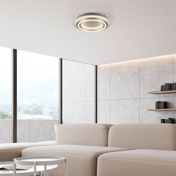 JUST LIGHT. GmbH LED-stropna svetilka Cichio, srebrna barva, železo, 3.000 K, Kovinska, Dnevna soba / jedilnica, Kovina, Sodobni