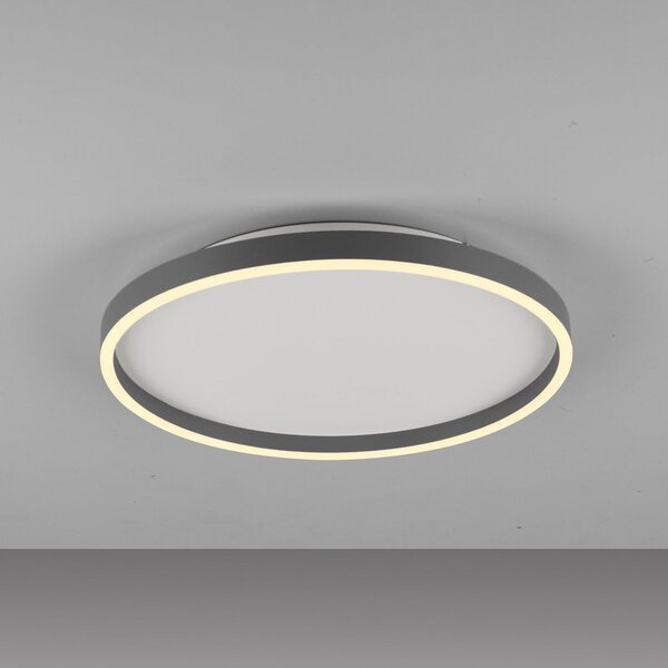JUST LIGHT. GmbH LED-stropna svetilka Madlen, črna, Ø 40 cm, aluminij, 3.000 K, z možnostjo, zatemnjen, Črna, Dnevna soba / jedilnica, Kovina, Sodobni