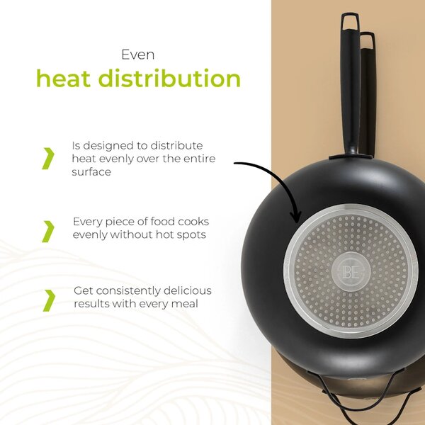 BE Living Wok ponev z pokrovom Essential Black 30 cm