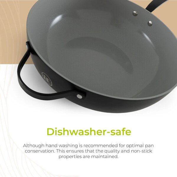 BE Living Wok ponev z pokrovom Essential Black 30 cm