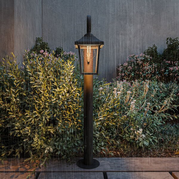 Philips svetilka za pot Buzzard, črna, 75 cm, IP44, E27, zatemnjen, Črna, Aluminij