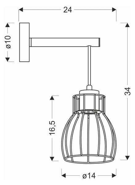 Črna/svetlo rjava stenska svetilka Bernita – Candellux Lighting