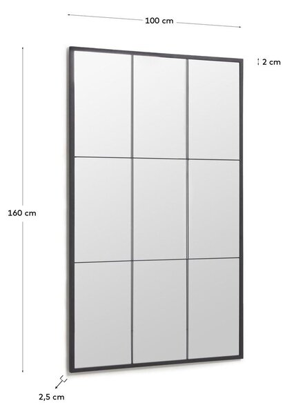 Stensko ogledalo z lesenim okvirjem 100x160 cm Ulrica – Kave Home