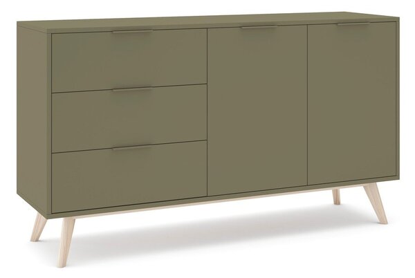 Zelena komoda v mat dekorju 140x81x40 cm Campus – Marckeric
