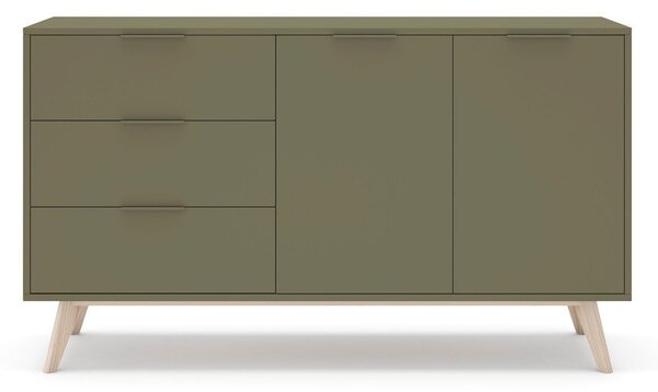 Zelena komoda v mat dekorju 140x81x40 cm Campus – Marckeric