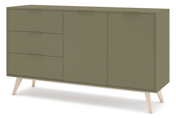 Zelena komoda v mat dekorju 140x81x40 cm Campus – Marckeric
