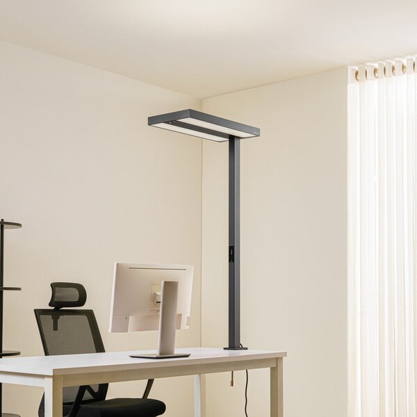 Arcchio LED pisarniška svetilka Logan črna, z možnostjo zatemnitve, senzor, zatemnjen, Črna, Študija / pisarna, Aluminij, Sodobni