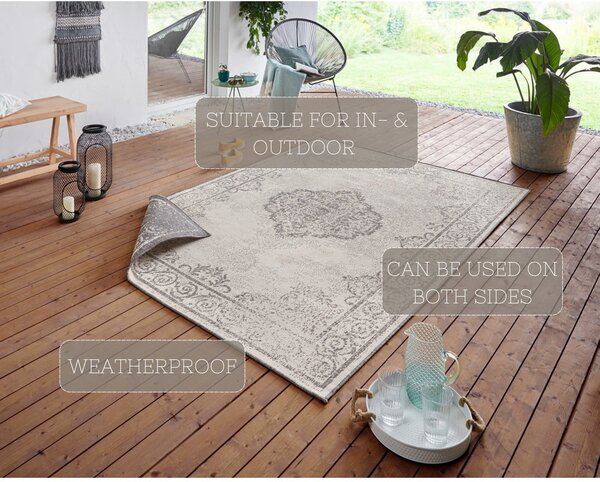 Sivo-krem zunanja preproga NORTHRUGS Cebu, 160 x 230 cm