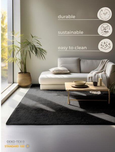 Črna preproga iz jute 80x150 cm Bouclé – Hanse Home