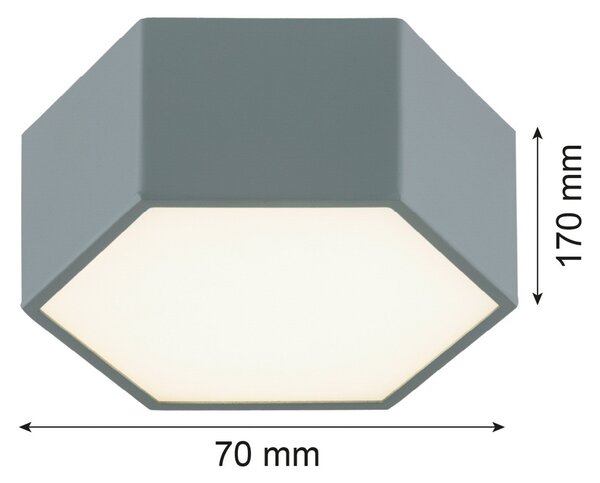 LED stropna svetilka Libre, sivkasto zelena, jeklo, 3.000 K