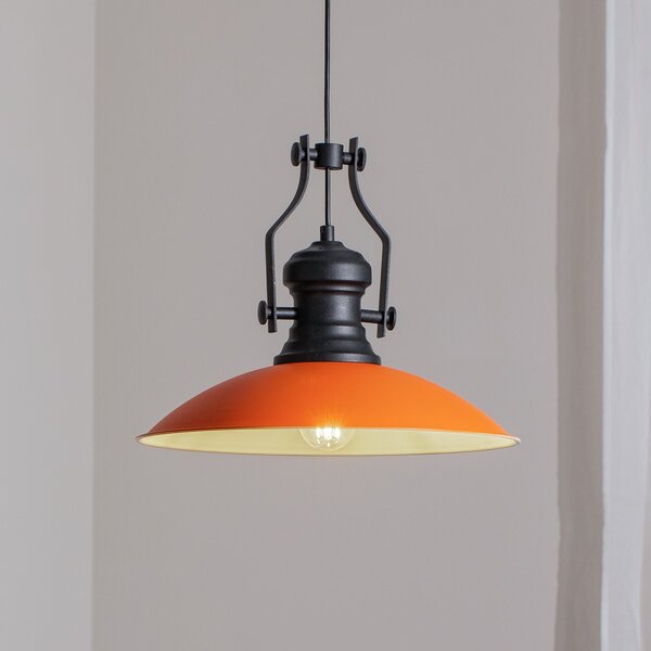 ROYALTECH Fimda viseča luč, oranžna, Ø 41 cm, kovina, E27, zatemnjen, Oranžna, Dnevna soba / jedilnica, Kovina