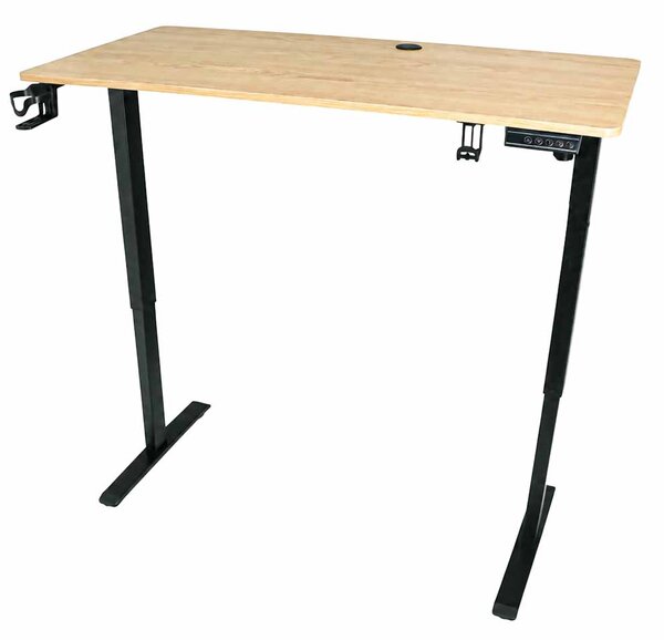 Električna dvižna pisalna miza 120 x 60 cm - svetel les - IKONKA HOME