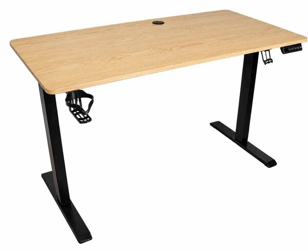 Električna dvižna pisalna miza 120 x 60 cm - svetel les - IKONKA HOME