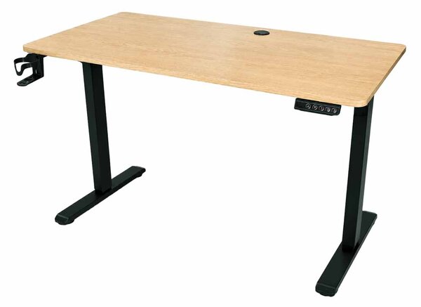 Električna dvižna pisalna miza 120 x 60 cm - svetel les - IKONKA HOME