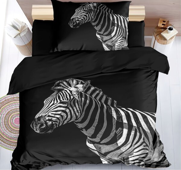 3D posteljnina ZEBRA iz mikrovlaken, črna Dimenzije posteljnine: 70 x 90 cm | 140 x 200 cm