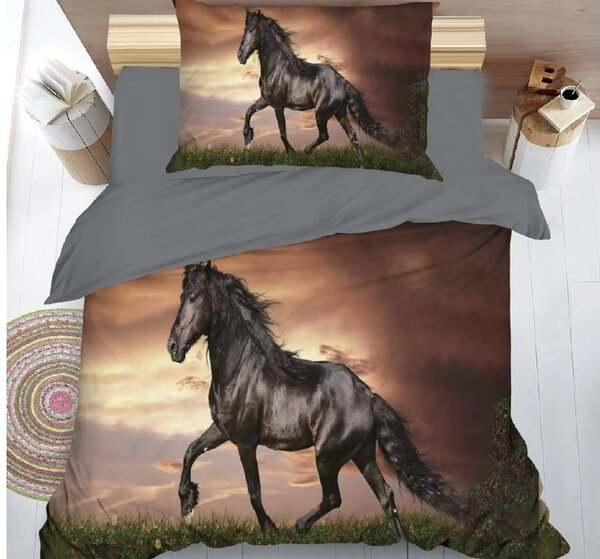 3D posteljnina HORSE iz mikrovlaken, rjava Dimenzije posteljnine: 70 x 90 cm | 140 x 200 cm