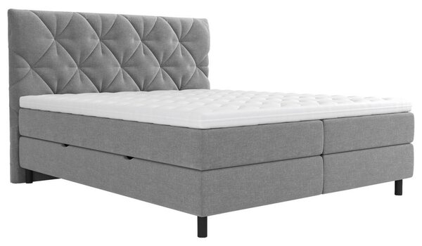 POSTELJA Z VZMETNICO 140 cm x 200 cm , tekstil siva