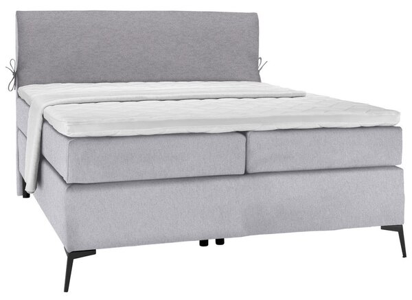 POSTELJA BOXSPRING 120 cm x 200 cm , tekstil siva, svetlo siva
