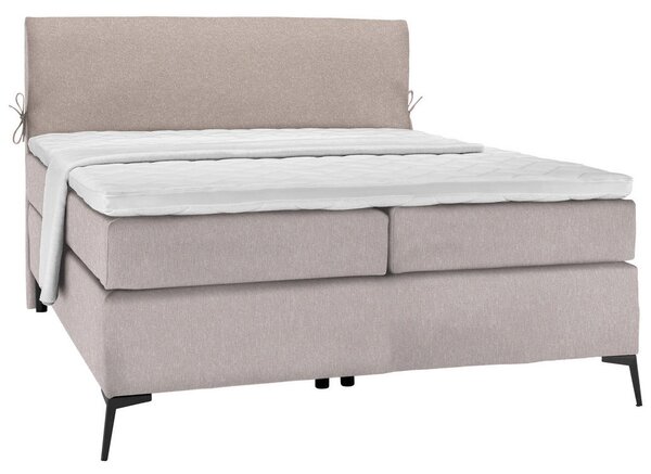 POSTELJA BOXSPRING 120 cm x 200 cm , tekstil svetlo siva, bež