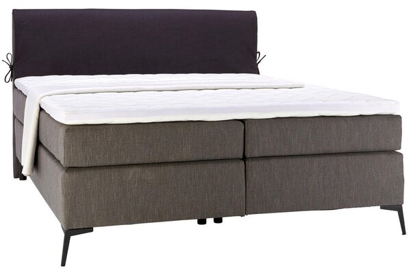 POSTELJA BOXSPRING 140 cm x 200 cm , tekstil antracit, črna