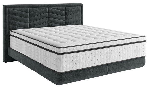 BOXSPRING POSTELJA 140 cm x 200 cm , tekstil črna