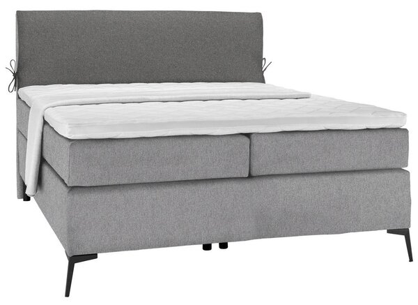 POSTELJA BOXSPRING 120 cm x 200 cm , tekstil siva, temno siva