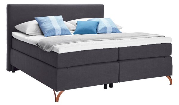 BOXSPRING POSTELJA 140 cm x 200 cm , tekstil antracit