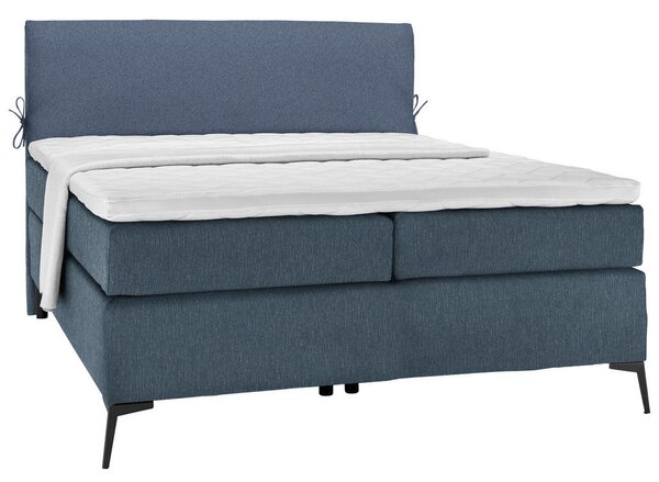 POSTELJA BOXSPRING 120 cm x 200 cm , tekstil modra, temno modra