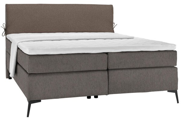 POSTELJA BOXSPRING 140 cm x 200 cm , tekstil rjava, siva