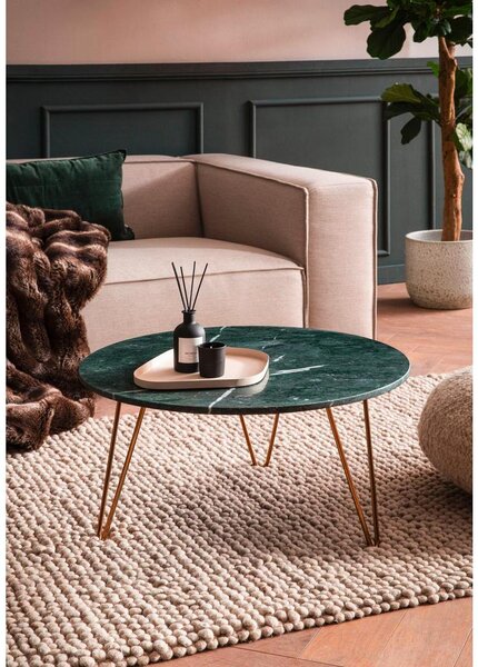 Livetastic Klubska Miza Marble, Marmor, Zelena