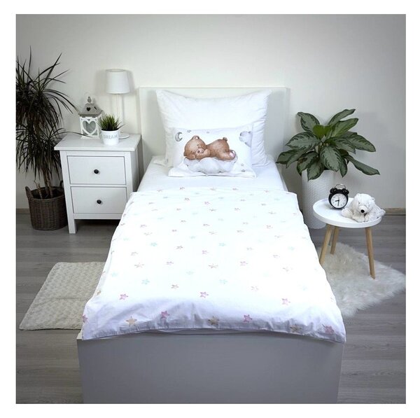 Bombažna otroška posteljnina za otroško posteljico 100x135 cm Teddy "Moon" – Jerry Fabrics