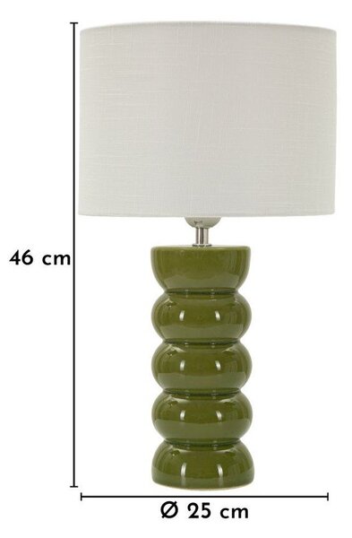 Bela/zelena keramična namizna svetilka s tekstilnim senčilom (višina 46 cm) Torr – Mauro Ferretti