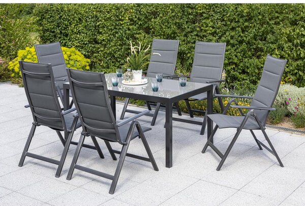 Gardenson Vrtna Garnitura Taviano, 7-Delno, Aluminij, Steklo