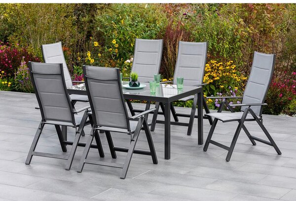 Gardenson Vrtna Garnitura Florenz, 7-Delno, Siva, Aluminij