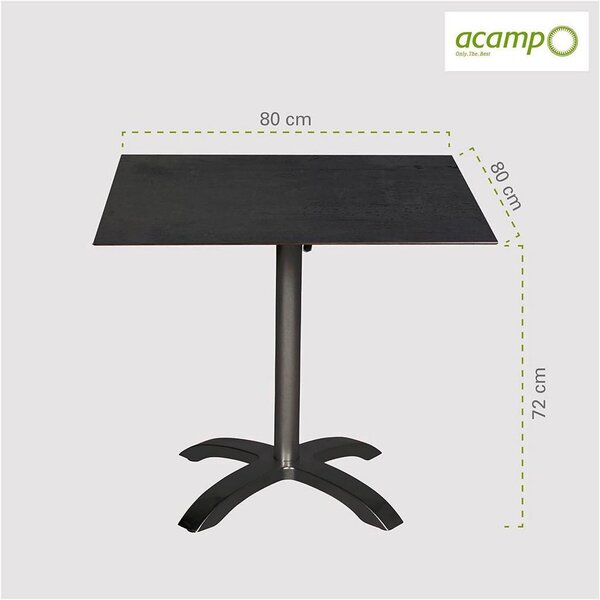 Gardenson Vrtna Zložljiva Miza Acaplan, 80x80x72, Antracit
