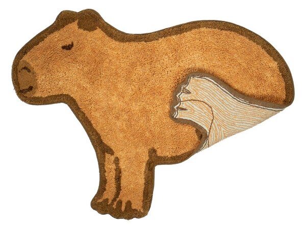 Rjava bombažna otroška preproga 52x68 cm Capybara – Sass & Belle