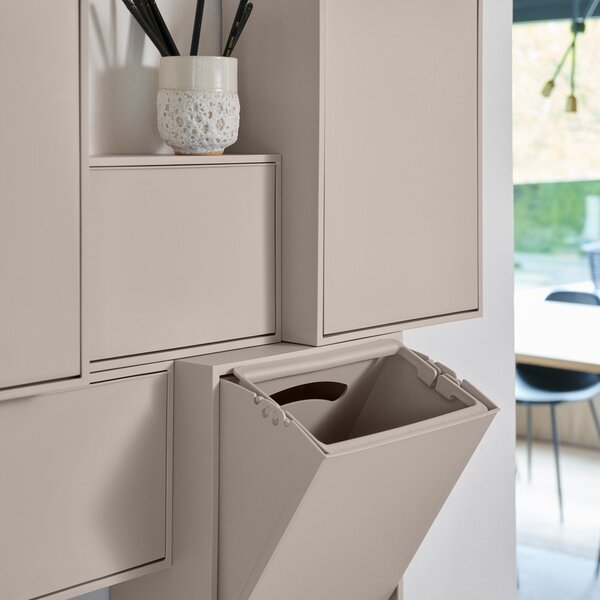 Svetlo siv koš za smeti za ločevanje odpadkov/stenski iz reciklirane plastike Recycling Box – ReCollector