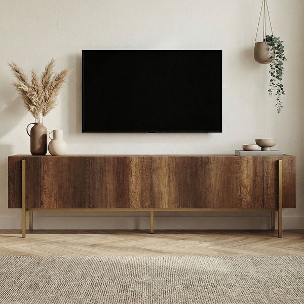 TV omarica v orehovem dekorju v temni naravni barvi 180x45x30 cm Nexus – Kalune Design
