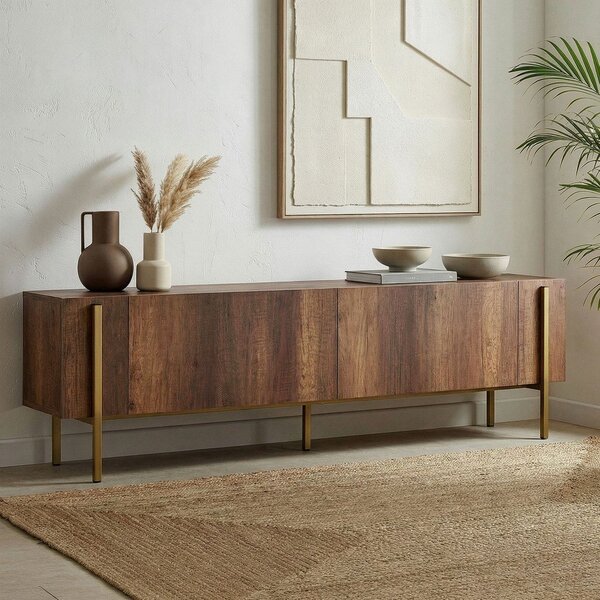 TV omarica v orehovem dekorju v temni naravni barvi 180x45x30 cm Nexus – Kalune Design