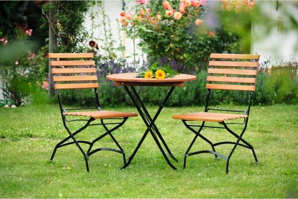 SET ZA BALKON Schlossgarten les, kovina naravne barve, črna