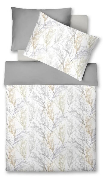 POSTELJNINA BED ART S 140/200 cm mako saten krem barve, bela, svetlo siva, pastelno modra