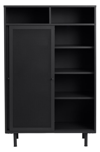 Črna kovinska omarica z drsnimi vrati 90x140x40 cm Veep – Unique Furniture